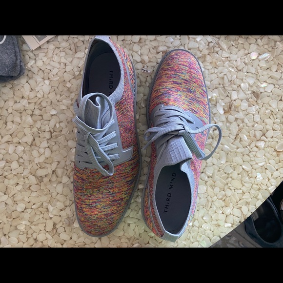 Men’s/unisex Oxford style shoes by Third Mind with Rainbow a fabric - Picture 4 of 7